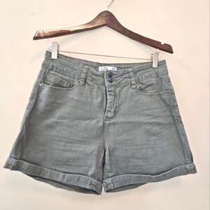 Royalty For Me Denim Shorts Women's Sz 6 Green High Rise